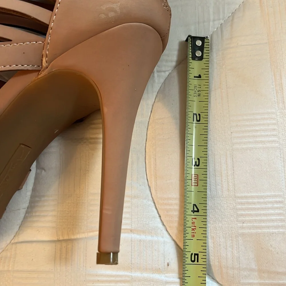 NWOT Vegan tan, Anna Michele open toe heeled booties - Picture 8 of 8